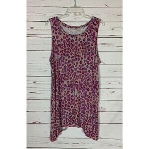 LOGO By Lori Goldstein QVC Women's Plus Size 1X Purple Sleeveless Tunic Top Tank